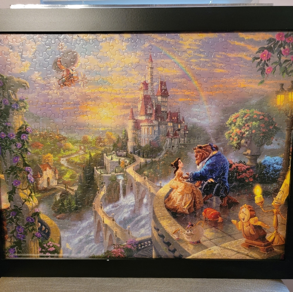 Thomas Kinkade Beauty and the Beast Puzzle Art - Purple, Blue, Gold